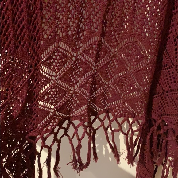 Maroon macrame style open from cardigan size 2X - Picture 6 of 7